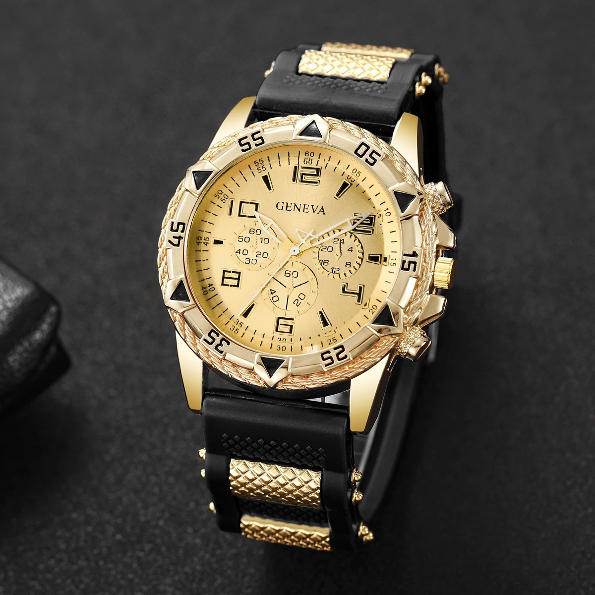 Fashion Silicone Strap Men Sports Watch Luxury Arabic Dial Business Quartz Wristwatch Reloj Hombre (Without Box) thumbnail 5