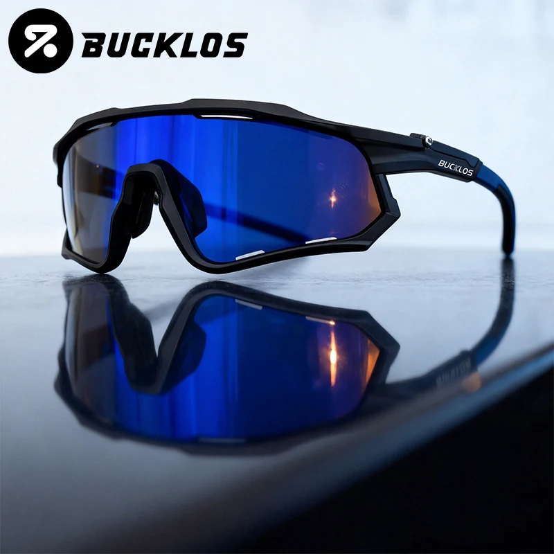 BUCKLOS UV400 Polarized Cycling Goggles Road Mountain Bike Sunglasses TR-90 Frame Outdoor Cycling Eyewear Unisex Sports Glasses