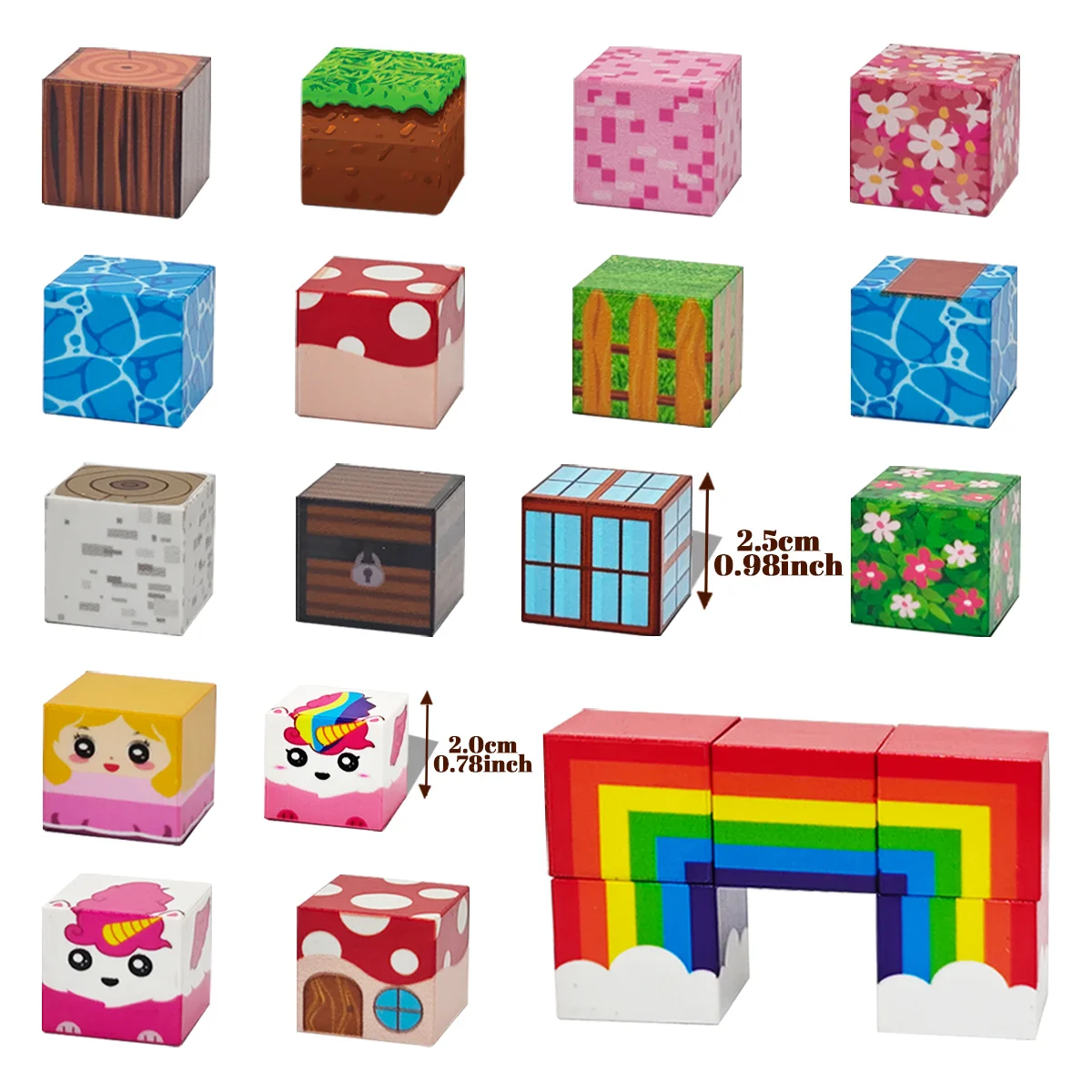 Magnetic Building Blocks,  Rainbow Unicorn Magnetic Cubes, Education Toys for Girls and Boys, Ideal Christmas Birthday Gifts thumbnail 2