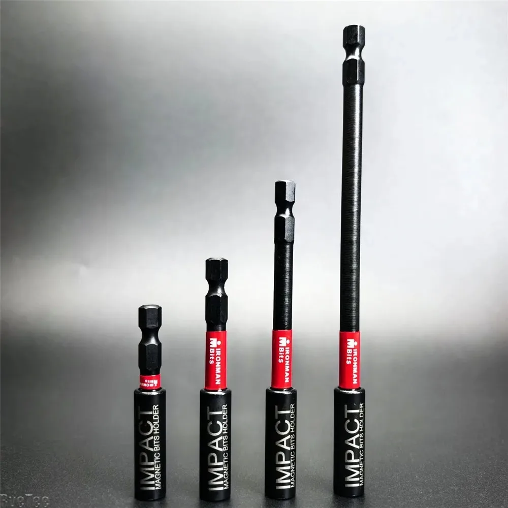 Impact Magnetic Extension Rod Set - 60/75/100/150mm, 1/4" Hexagon Power Drill Bits Holder