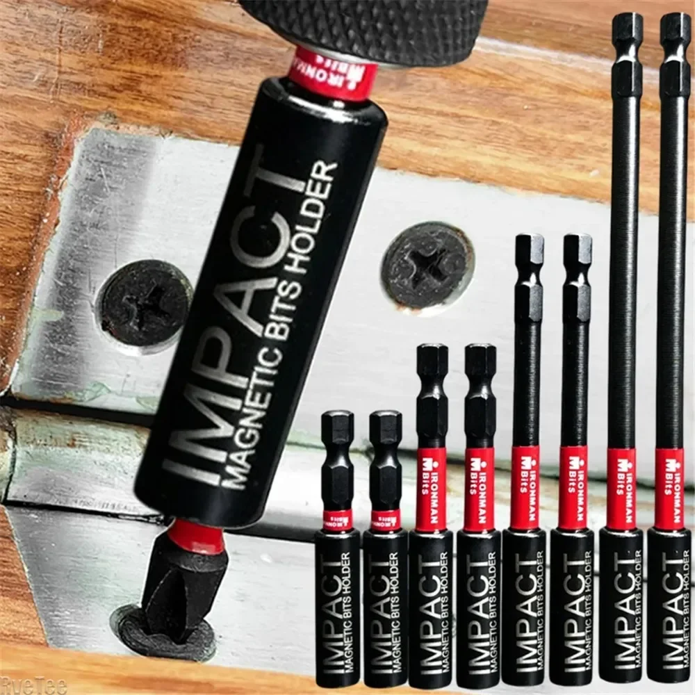 Impact Magnetic Extension Rod Set - 60/75/100/150mm, 1/4" Hexagon Power Drill Bits Holder thumbnail 3