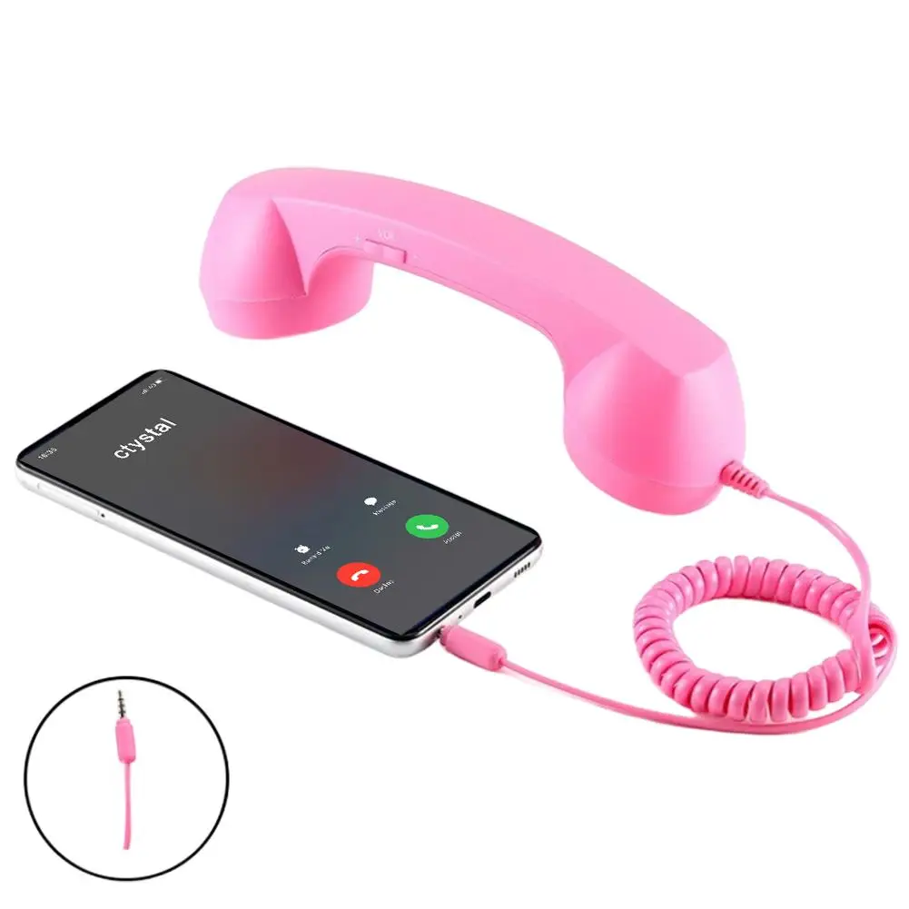 Retro Telephone Receiver Type-C 3.5mm Microphone Handset Directly Plug Into Mobile Phone Handset For Mobile Phones thumbnail 3