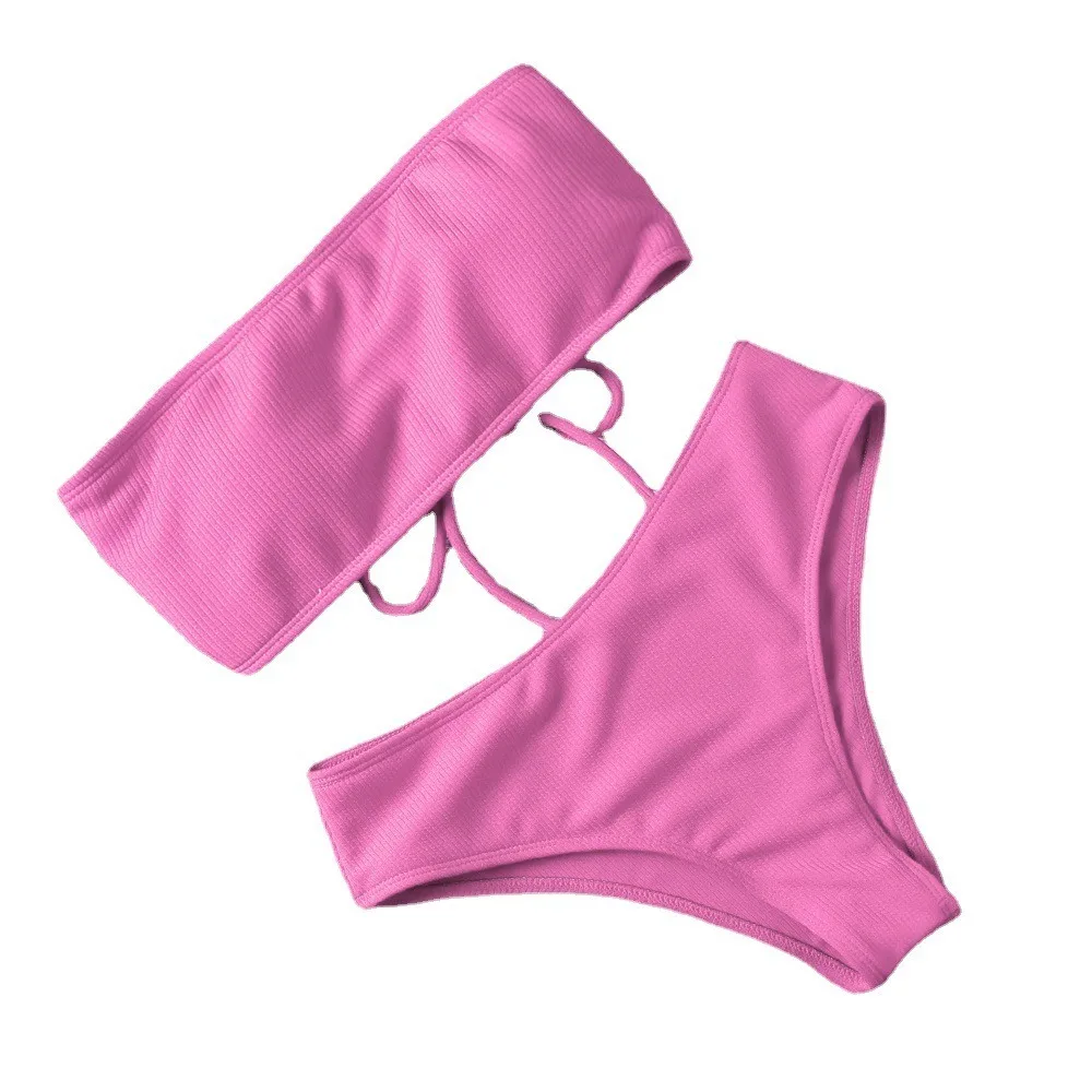 Fashion Strapless Bikini Set Sexy Adjustable Bathing Suit Backless High Waist Swimsuit Summer thumbnail 4