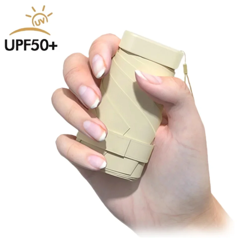 UPF 50+ Portable Umbrella, Mini Compact 5-Fold Sun Rain Umbrella for Women,Pocket Umbrella with UV Protection for Travel Walking