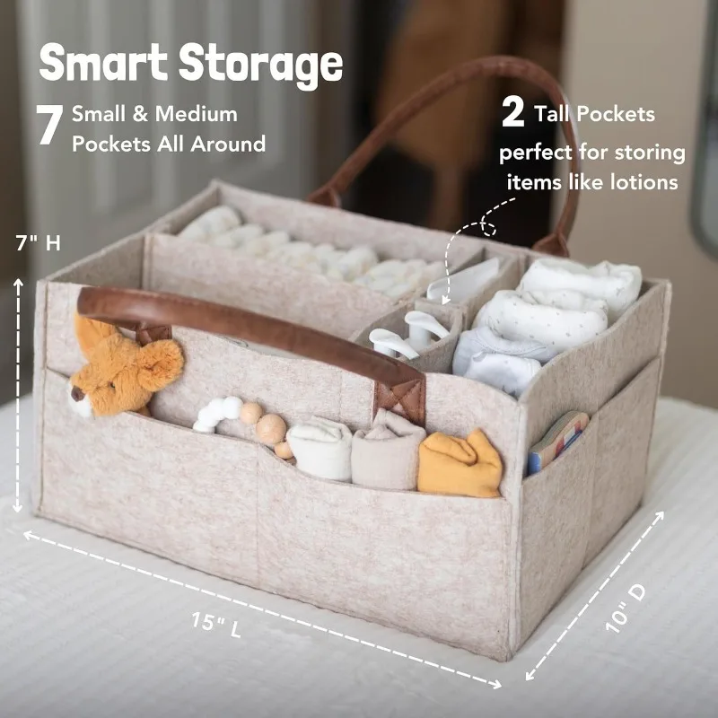 Kids Plush Diaper Stackers Caddies Diaper Bag Baby Multifunctional Caddy Organizer Nursery Baby Diaper Organizer Nappy Caddies