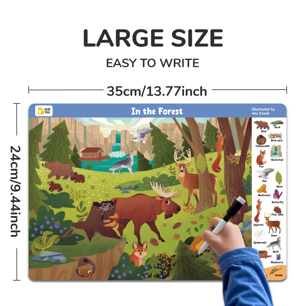 Search and Find Game Looking for Different 3 Themes Interactive Activity Painting Kit Drawing Books with Reusable Pen thumbnail 2