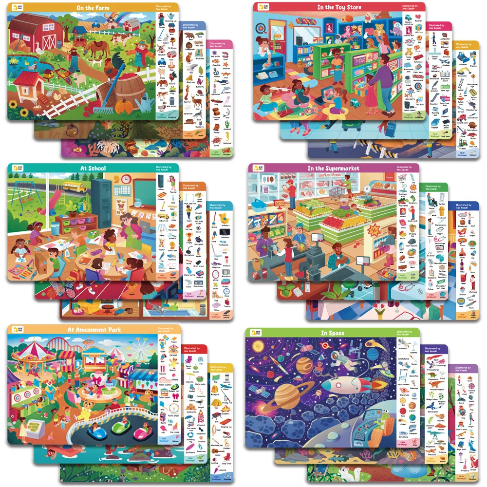 Search and Find Game Looking for Different 3 Themes Interactive Activity Painting Kit Drawing Books with Reusable Pen thumbnail 3