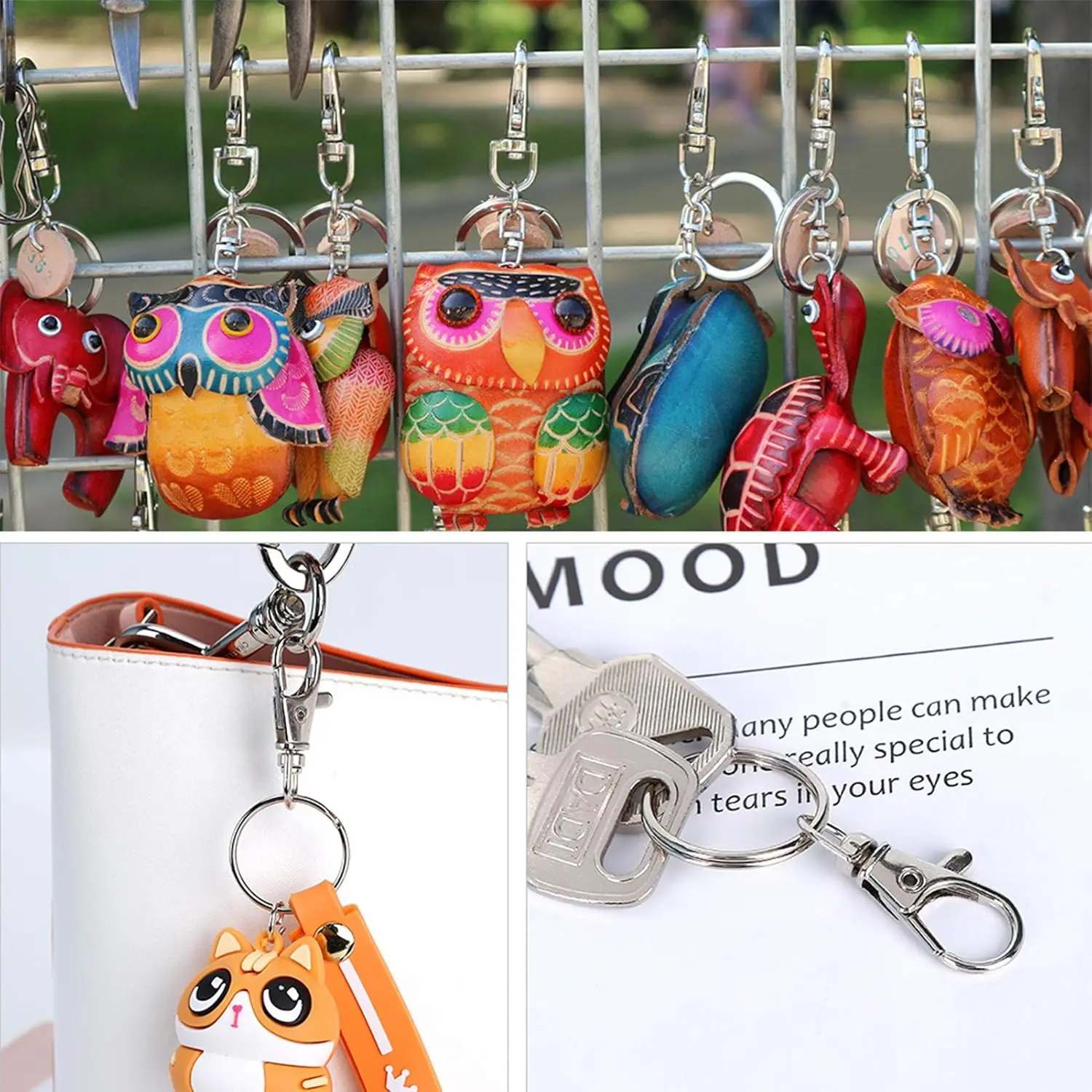 20/40/60 PCS Keychain Hook with Key Ring Keychain Clip Hook with Flat Ring for Lanyard Jewelry Making DIY Crafts thumbnail 5