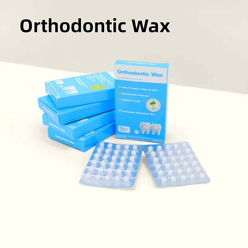 60Pcs Orthodontic Wax Dental Protective Wax For Braces Metal Teeth Dentures  Food Grade Individually Packaged 3 flavors