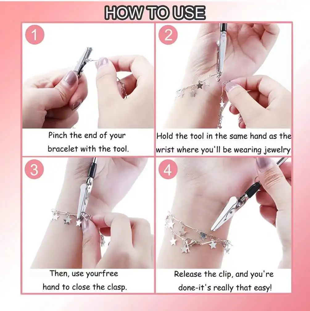 Easy Install Bracelet Fasteners Tool,Release Hand Bracelet Helpers,Jewelry Assistance Fastener Tool for Bracelet Linking Tool thumbnail 5