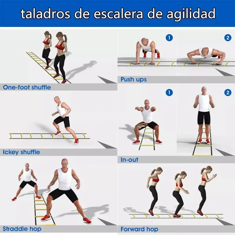 Agility Ladder Training Set with 12 Marker Cones Speed Ladder for Soccer Sports Fitness Exercise Agility Drill Bodybuilding Trai thumbnail 5