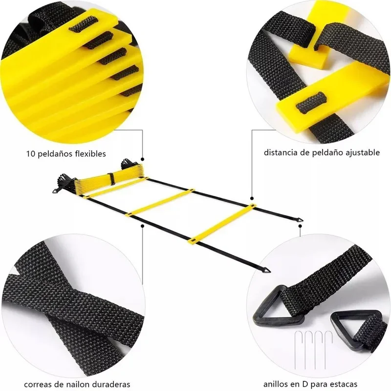 Agility Ladder Training Set with 12 Marker Cones Speed Ladder for Soccer Sports Fitness Exercise Agility Drill Bodybuilding Trai thumbnail 4