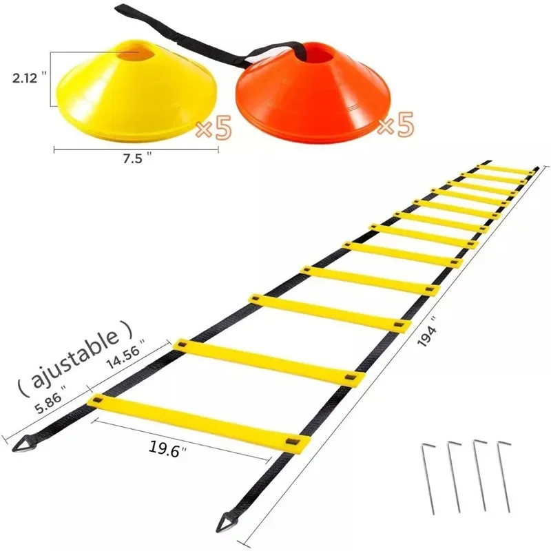 Agility Ladder Training Set with 12 Marker Cones Speed Ladder for Soccer Sports Fitness Exercise Agility Drill Bodybuilding Trai thumbnail 6