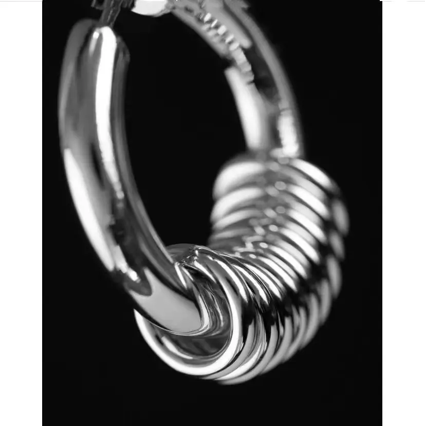 Y2k Personalized Creative Stainless Steel Geometric Circle Earrings, Punk Style Women's Fashion Earrings thumbnail 3