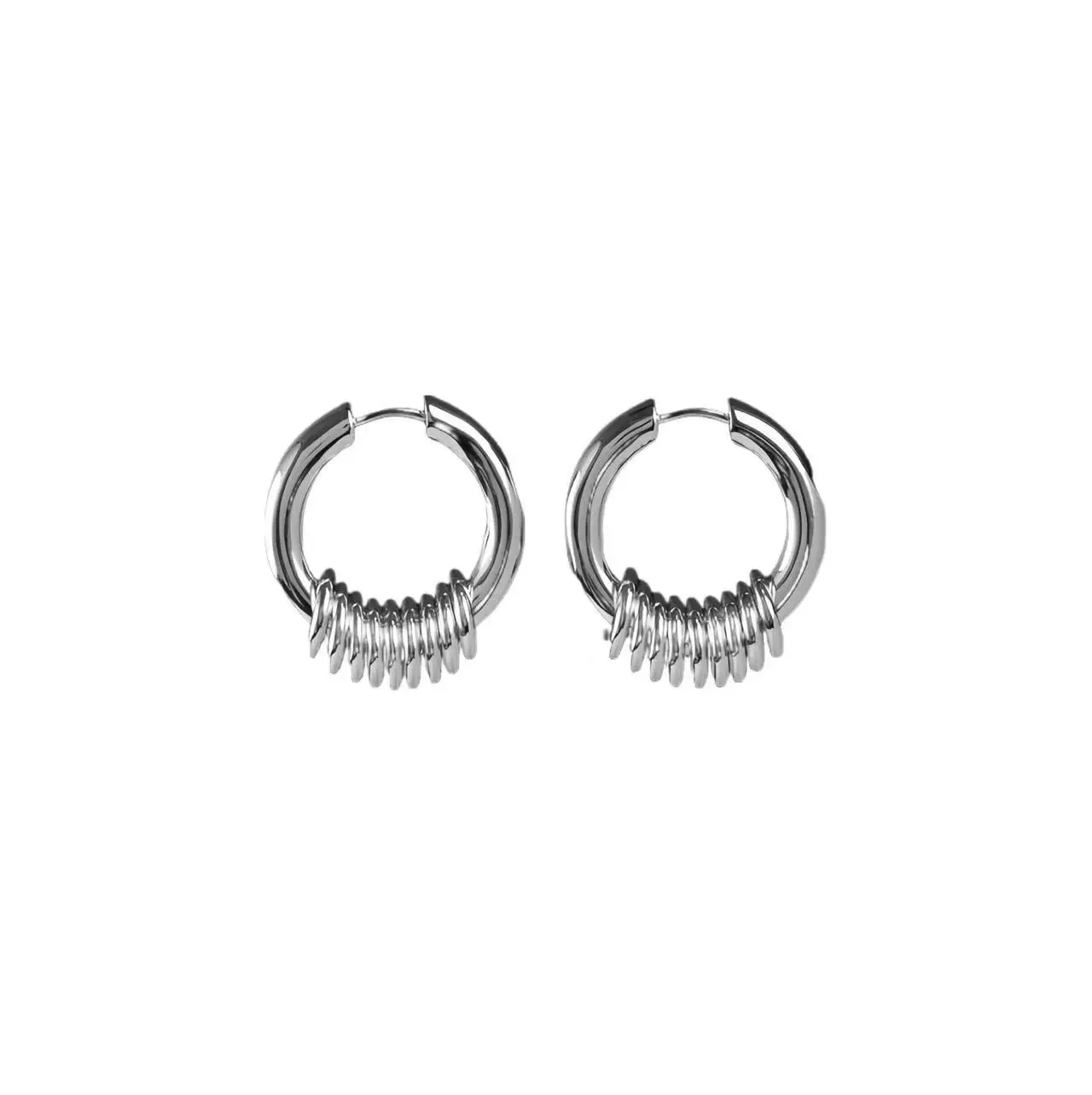 Y2k Personalized Creative Stainless Steel Geometric Circle Earrings, Punk Style Women's Fashion Earrings thumbnail 5