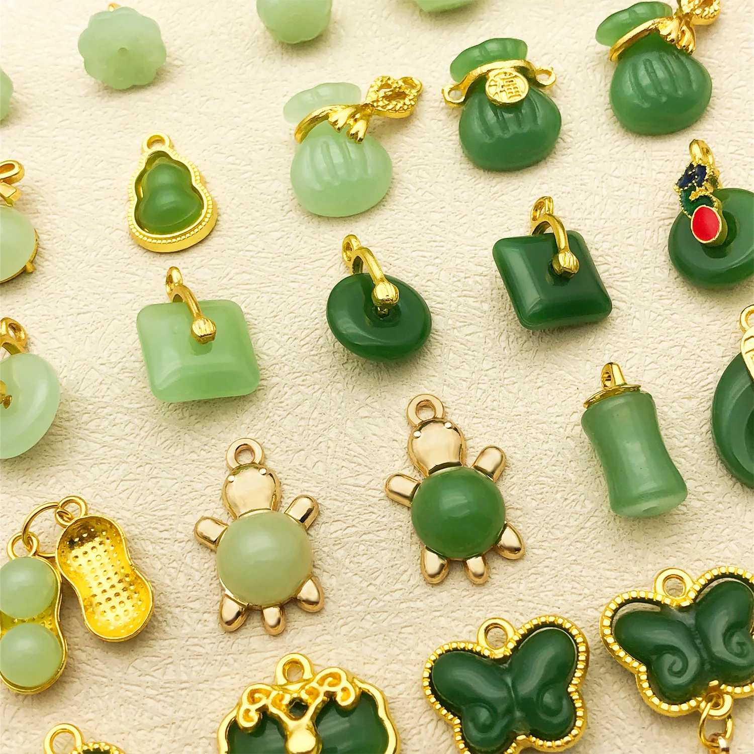 Mix 10/25pcs Chinese-style imitate Hetian Jade Natural Stone Charms Pendants Perfect for DIY Necklace, Earring Bracelet Craftin thumbnail 4