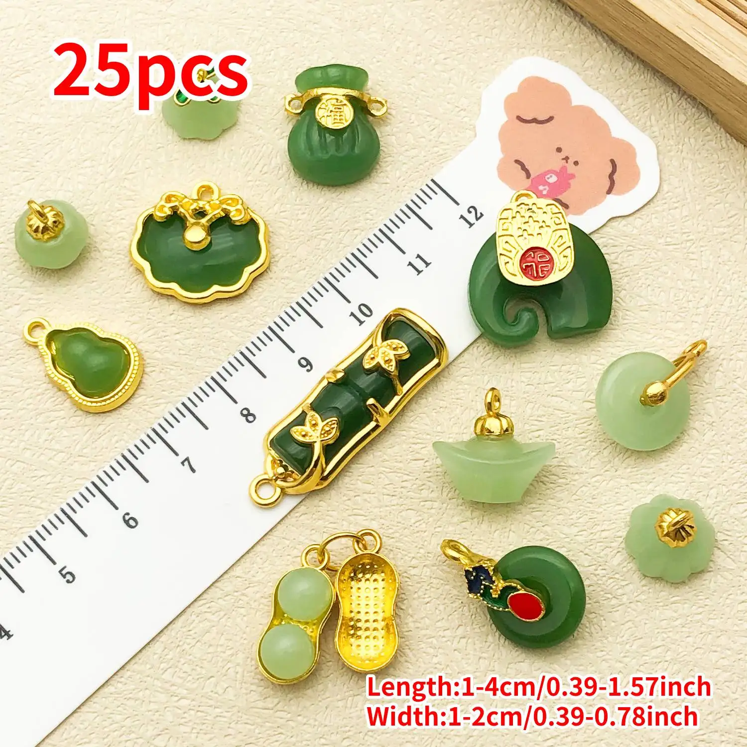 Mix 10/25pcs Chinese-style imitate Hetian Jade Natural Stone Charms Pendants Perfect for DIY Necklace, Earring Bracelet Craftin thumbnail 6