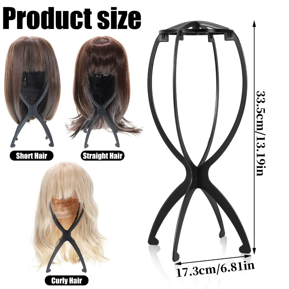 2 foldable wig stands, plastic portable hat display stand, durable barber shop fashion model stand, Wig racks thumbnail 3