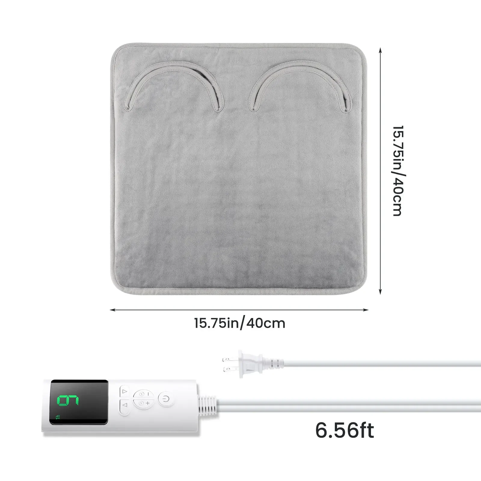9-gear Electric Foot Heating Pad Portable Winter Soft Plush Washable Foot Warmer 4 Timer Heater Foot Warming Mat for Home Office thumbnail 6