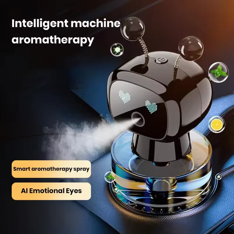 Smart Car Air Freshener AI Rechargeable Car Aroma Diffuser Smart eyes 4 Levels of Adjustable Intelligent Car Diffuser Gift thumbnail 3