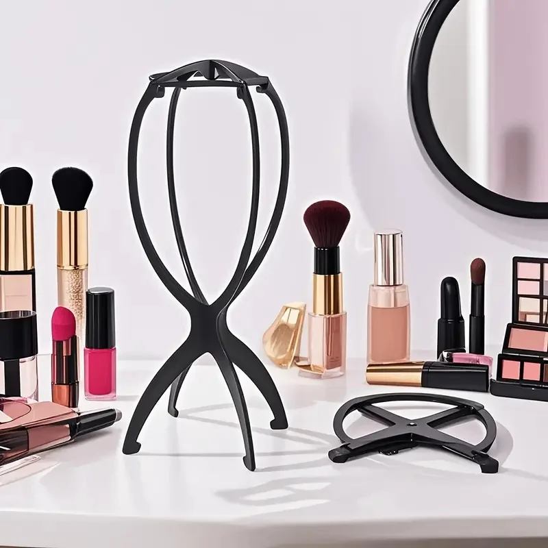 2Pcs Desk Stand Portable Wig Stand Wig Stands Portable Wig Hanger Salon Barber Hanging Hats Holder Display Stand thumbnail 4