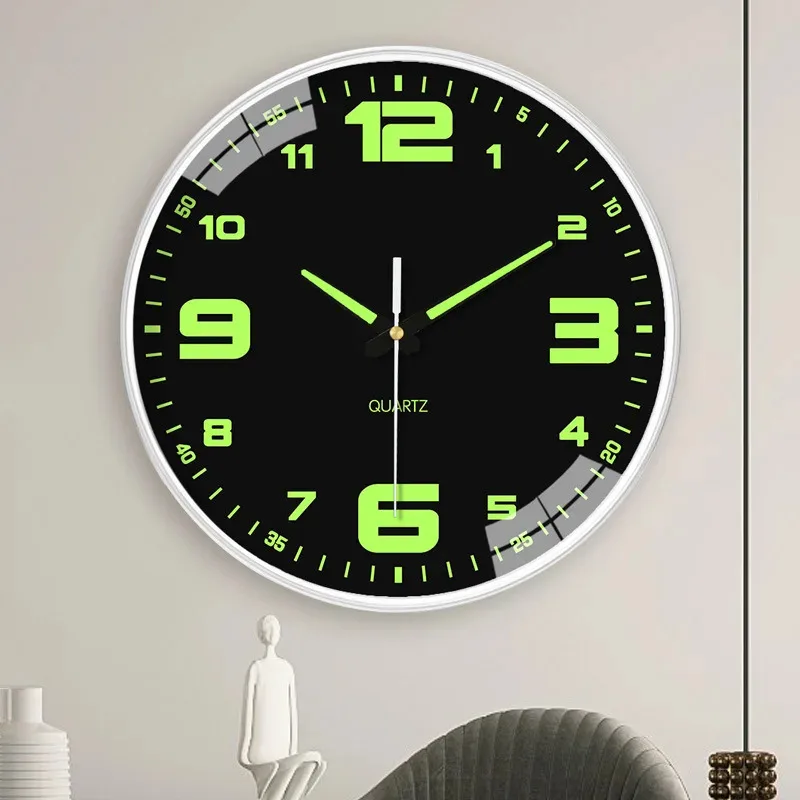 8 Inch Wall Clock Luminous Clock Living Room Decorative Wall Clock Stylish Silent Hole-Free Wall Clock Quartz Clock thumbnail 2