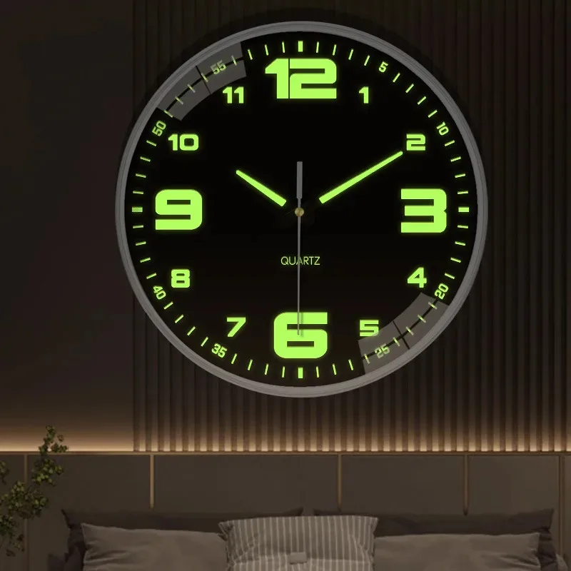8 Inch Wall Clock Luminous Clock Living Room Decorative Wall Clock Stylish Silent Hole-Free Wall Clock Quartz Clock thumbnail 4