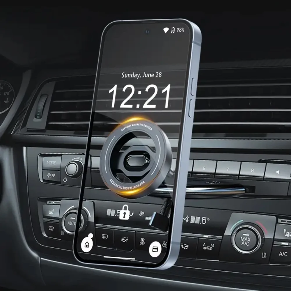 Magnetic Car CD Slot Mount Magsafe Phone Holder Universal Mobile Bracket Clip Support for IPhone 16/15/14/13/12 Samsung Xiaomi