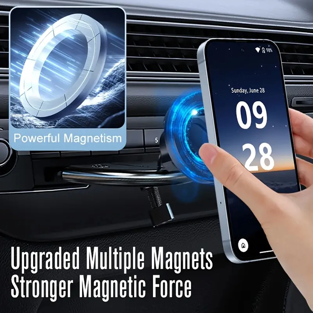 Magnetic Car CD Slot Mount Magsafe Phone Holder Universal Mobile Bracket Clip Support for IPhone 16/15/14/13/12 Samsung Xiaomi thumbnail 6