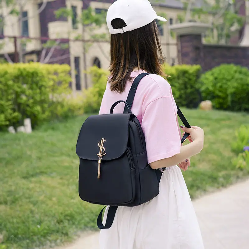 Oxford Cloth Large Capacity Travel Backpack Double Shoulder Bag Trendy Style Waterproof Zipper Closure Daily Use Waterproof thumbnail 4