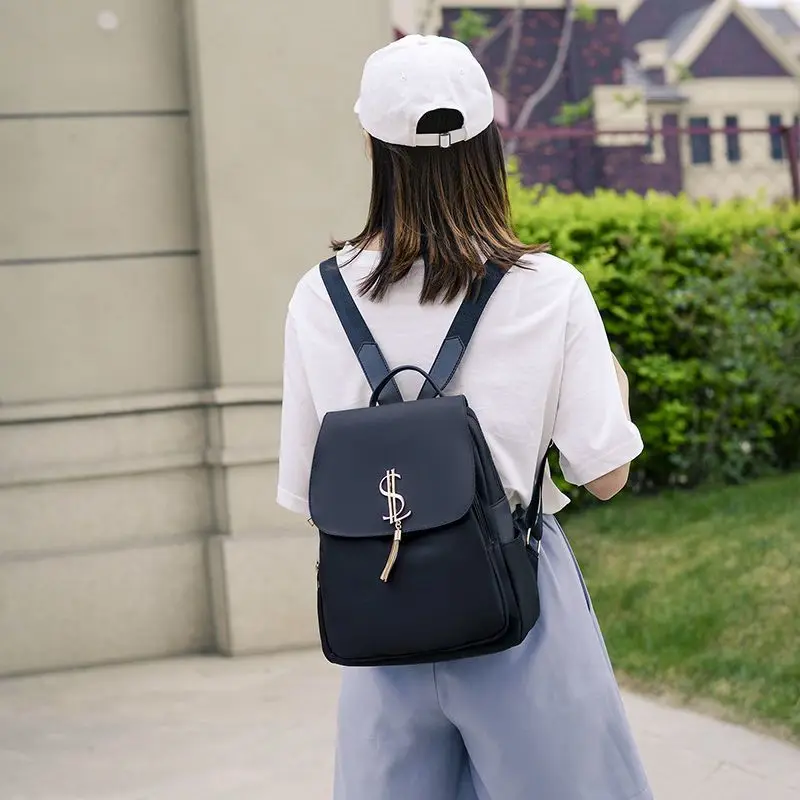 Oxford Cloth Large Capacity Travel Backpack Double Shoulder Bag Trendy Style Waterproof Zipper Closure Daily Use Waterproof thumbnail 5