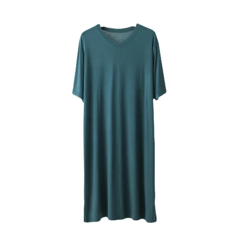 Modal Cotton Sleepwear V-Neck Loose Fit Lightweight Summer Men's Robe Home Outdoor Casual Comfortable Long Sleeve Three-Quarter thumbnail 5