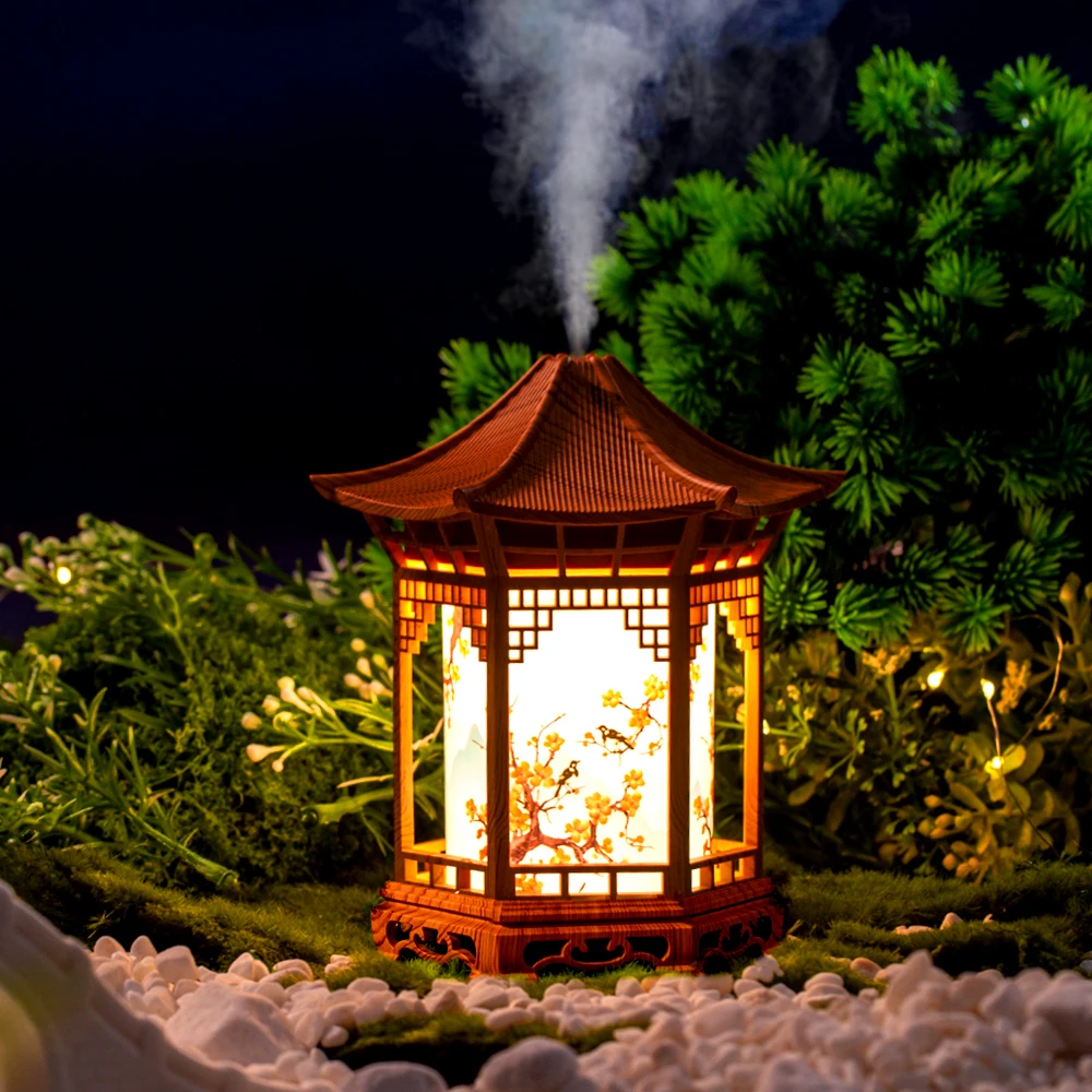 Pavilion humidifier Chinese style element unique creative decoration atmosphere night light delicate spray to improve the air thumbnail 5
