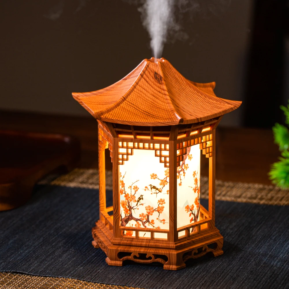 Pavilion humidifier Chinese style element unique creative decoration atmosphere night light delicate spray to improve the air thumbnail 3