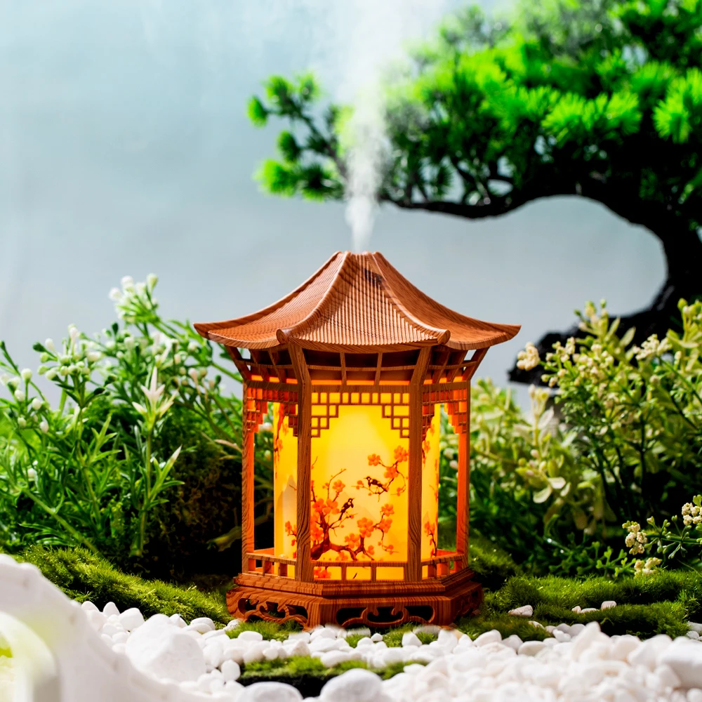 Pavilion humidifier Chinese style element unique creative decoration atmosphere night light delicate spray to improve the air thumbnail 2