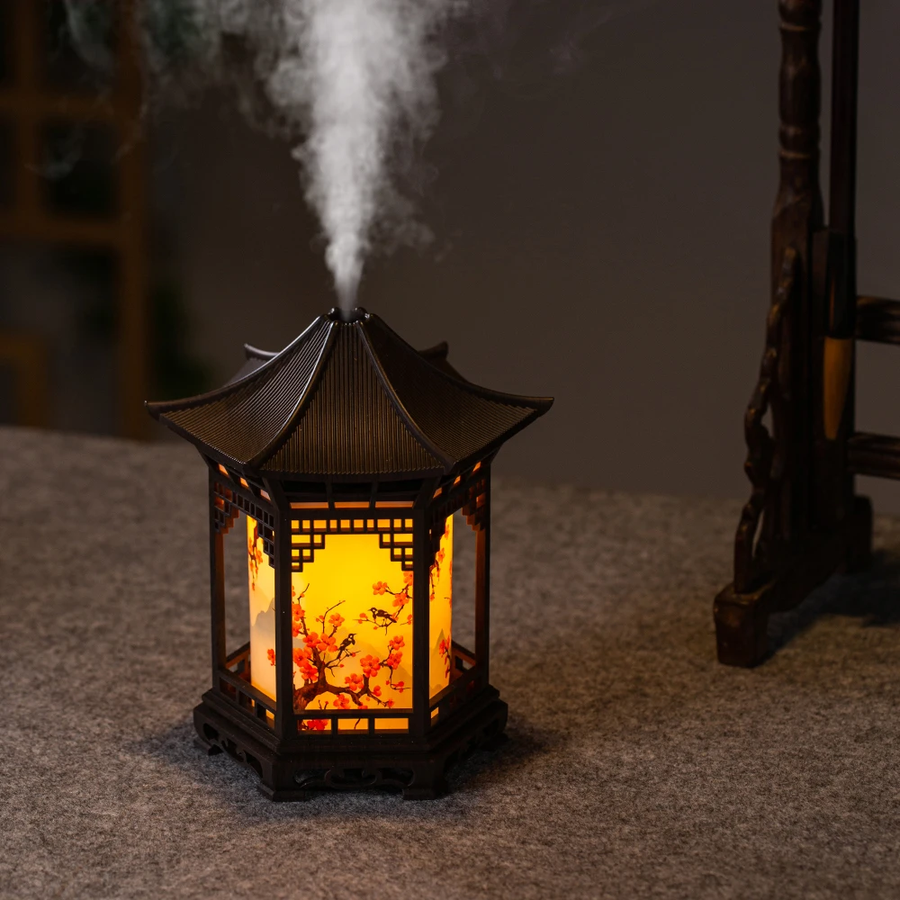 Pavilion humidifier Chinese style element unique creative decoration atmosphere night light delicate spray to improve the air thumbnail 4
