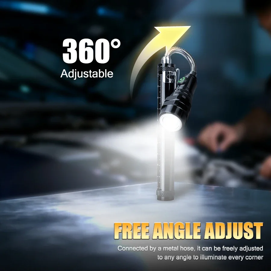 3 LED Multifunctional Telescopic Work Light, Bendable Magnetic Flashlight with Gooseneck for Car Repair Camping, Corner Picking thumbnail 5