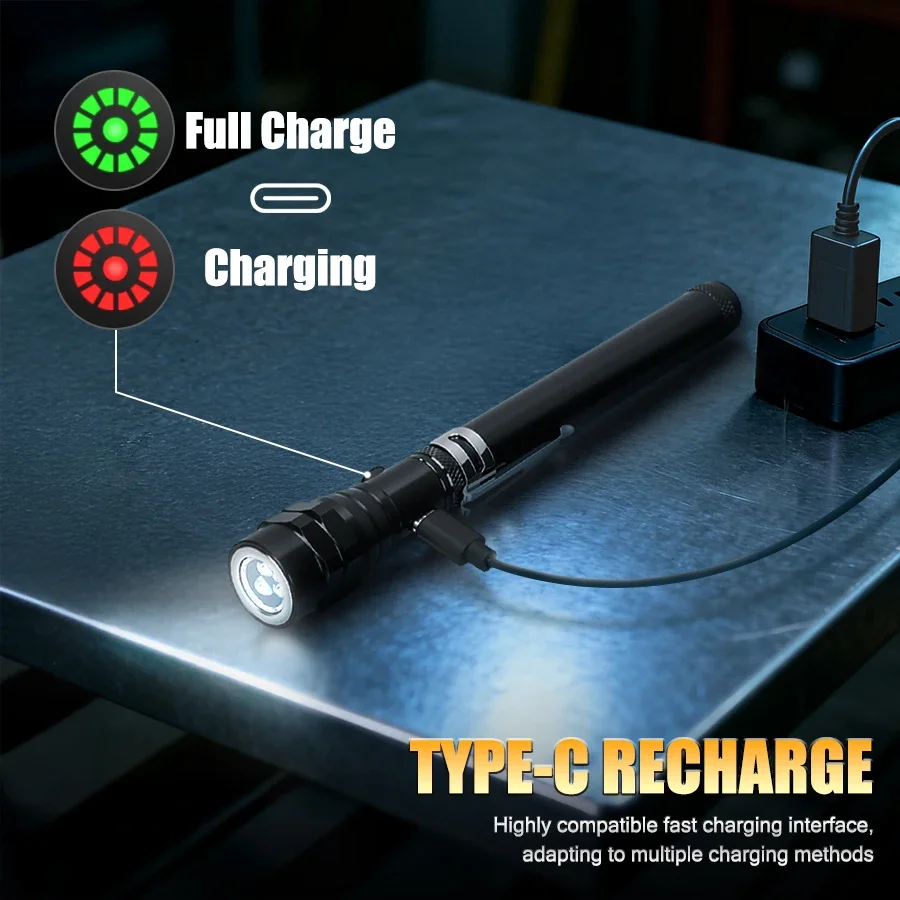 3 LED Multifunctional Telescopic Work Light, Bendable Magnetic Flashlight with Gooseneck for Car Repair Camping, Corner Picking thumbnail 3