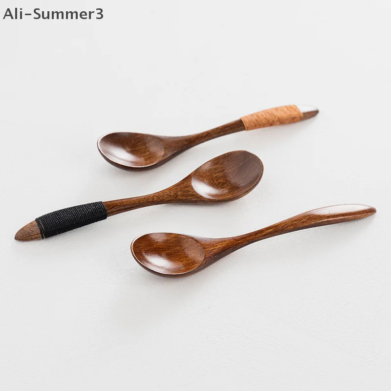 Small Wooden Spoon Children Soup Spoon Natural Wood Japanese Honey Sugar Salt Seasoning Spoon Dessert Tea Coffee Scoop Spoon thumbnail 4