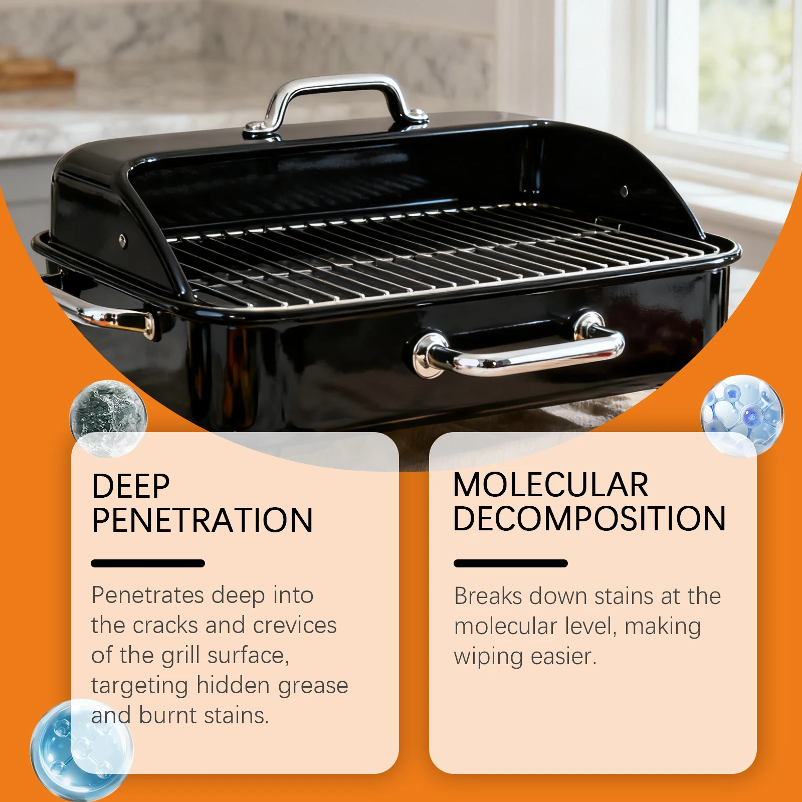 Grill Cleaner Spray for BBQ Oven Stove Grease Remover Heavy Duty Degreaser Baked On Grease Burnt On Food Outdoor Indoor 100ml thumbnail 4