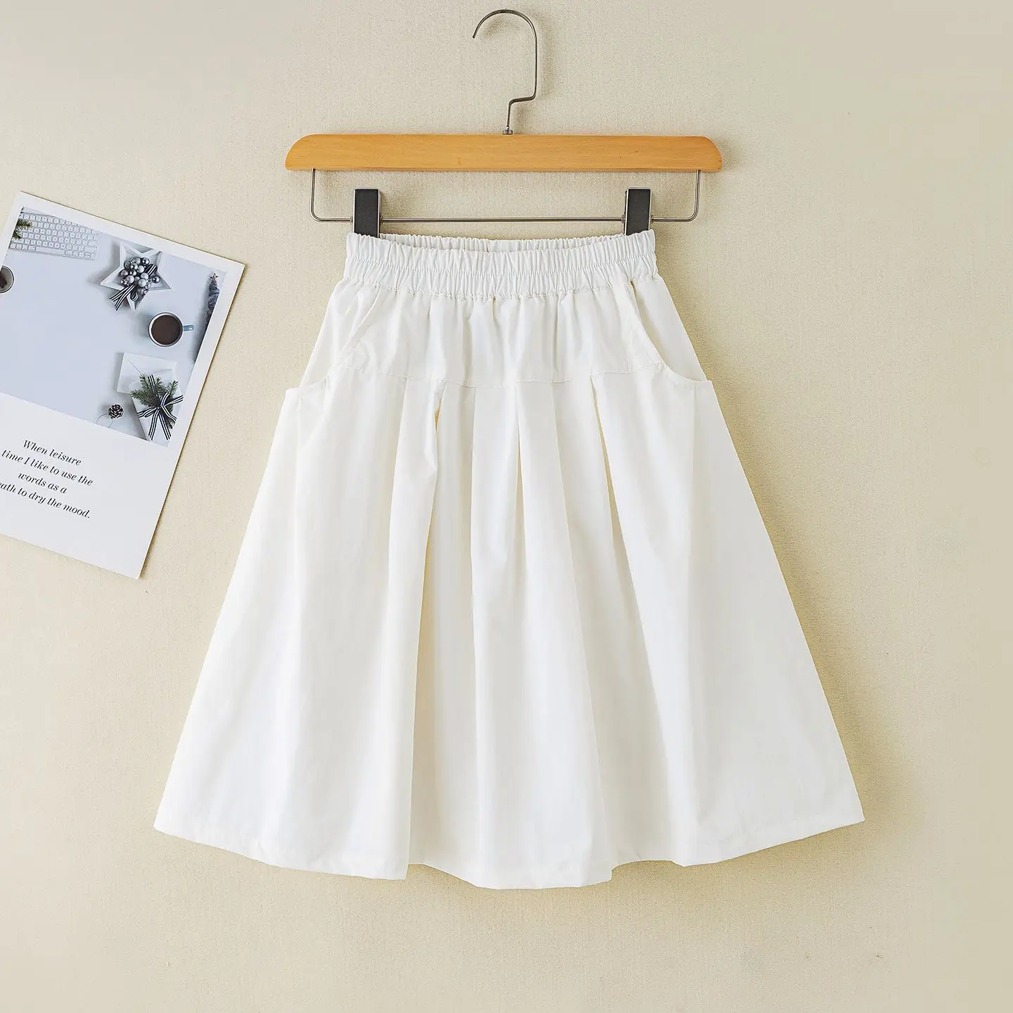 Preppy Style Over The Knee Pleated Skirt for Tween Girls Knee Length Schoolgirl Skirt Spring Autumn Seasonal Casual Wear