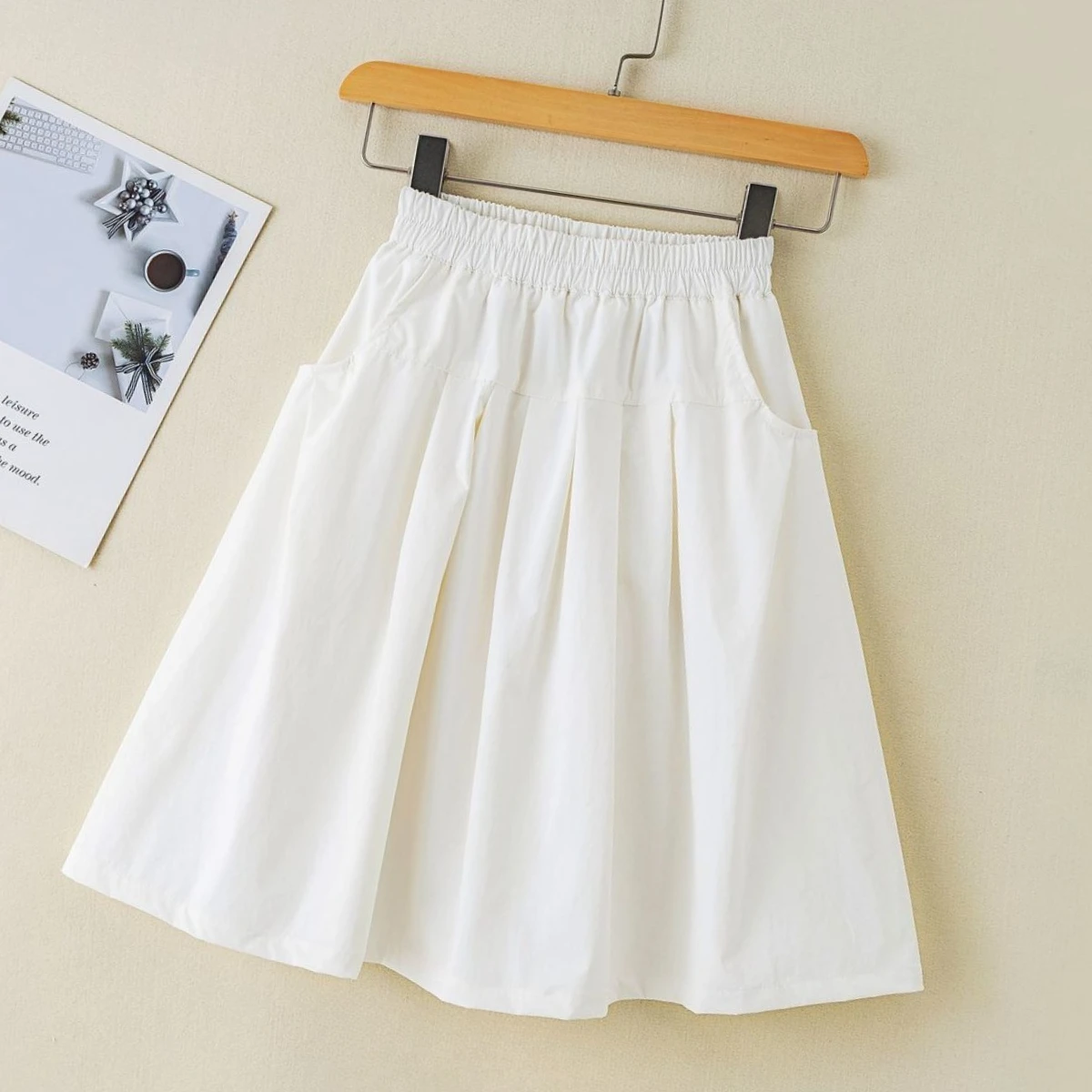 Preppy Style Over The Knee Pleated Skirt for Tween Girls Knee Length Schoolgirl Skirt Spring Autumn Seasonal Casual Wear thumbnail 3