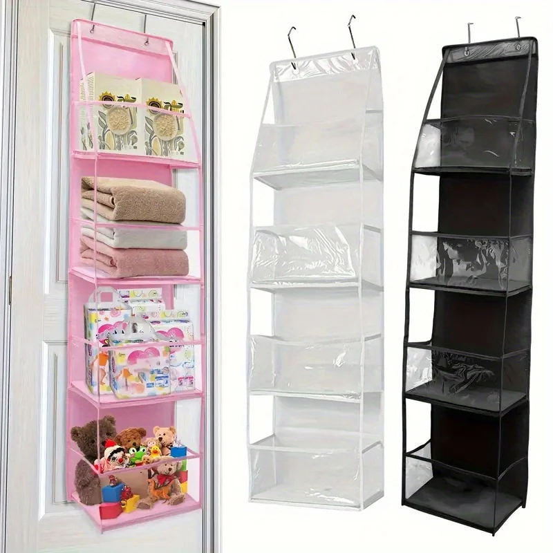 1pc storage hanging bag behind the door, suitable for storing cosmetics, clothes, hats, shoes, and towels in various room types