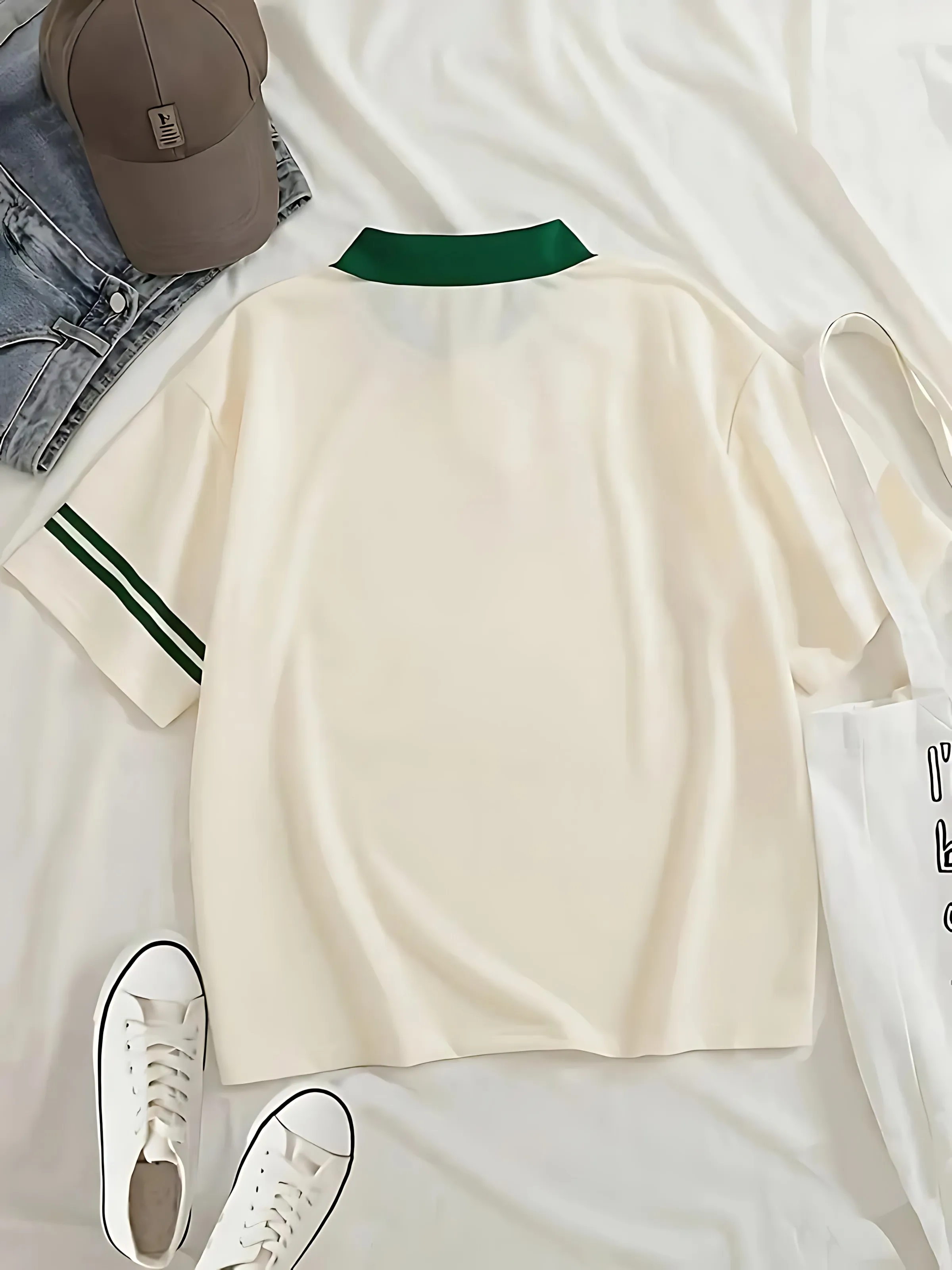 The 2025 summer new men's POLO shirt features a casual fashionable comfortable soft and breathable 3D letter pattern print thumbnail 4