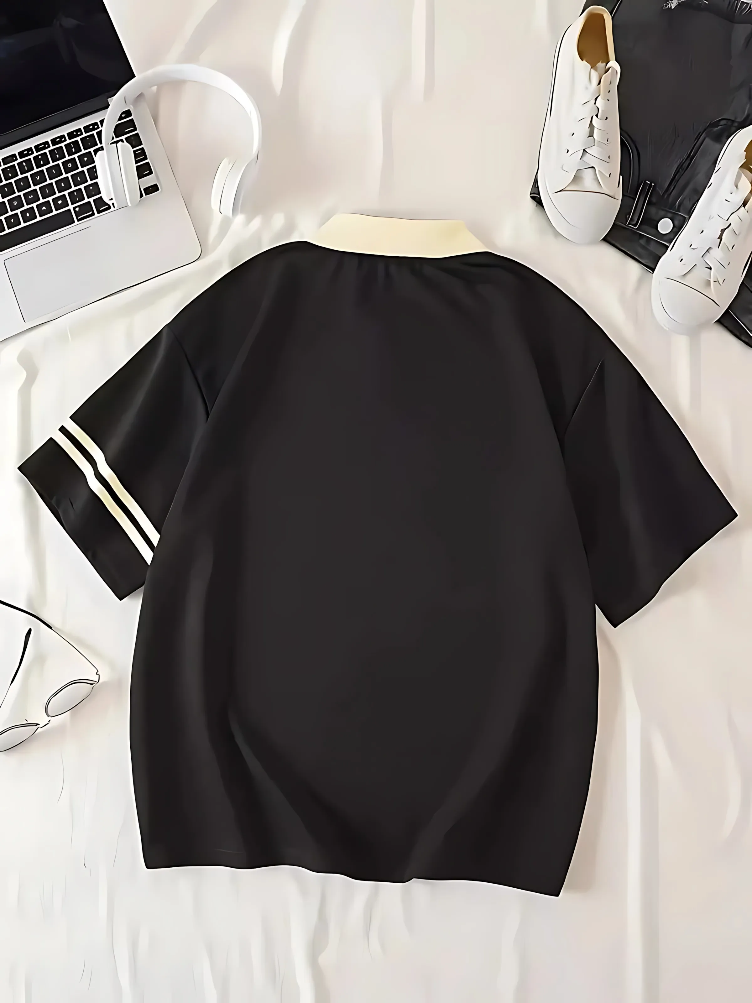 The 2025 summer new men's POLO shirt features a casual fashionable comfortable soft and breathable 3D letter pattern print thumbnail 2