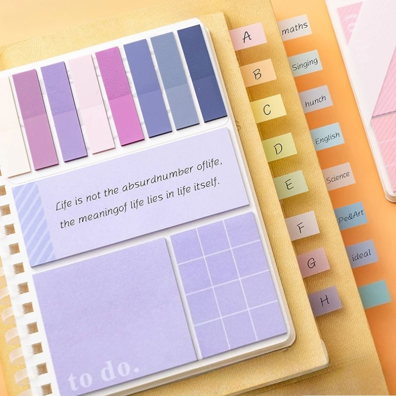 Sticky Notes Set Index Tabs Memo Pads for School Office Supplies thumbnail 4