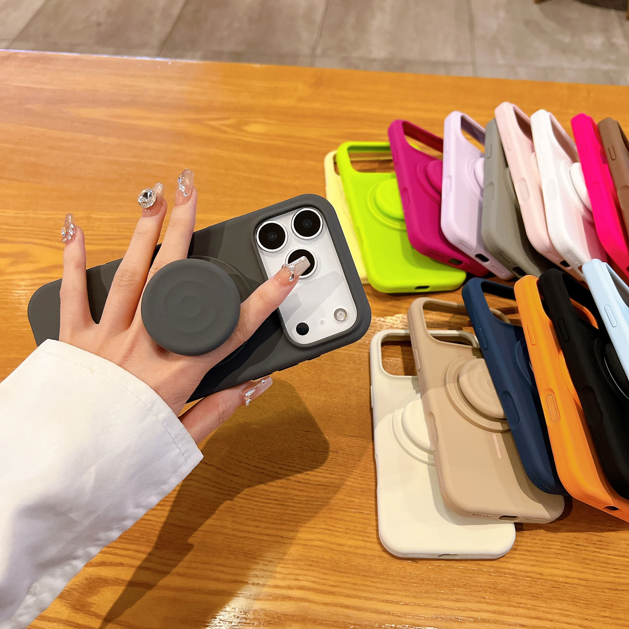 Original Silicone For Magsafe Magnetic Phone Mount Grip Finger Ring Holder Expanding Stand Portable Holder For iPhone 17 Samsung thumbnail 3