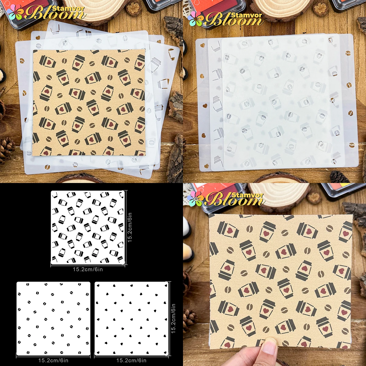 Original Pratical Tools Cook Coffee Bees Stars Baby Cloth Texture Partterns Stencils, Paper - Spray Paint & Graffiti thumbnail 4