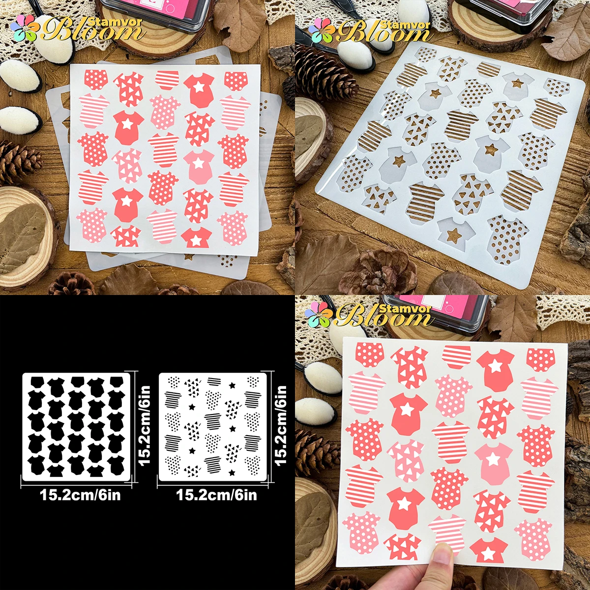 Original Pratical Tools Cook Coffee Bees Stars Baby Cloth Texture Partterns Stencils, Paper - Spray Paint & Graffiti thumbnail 6
