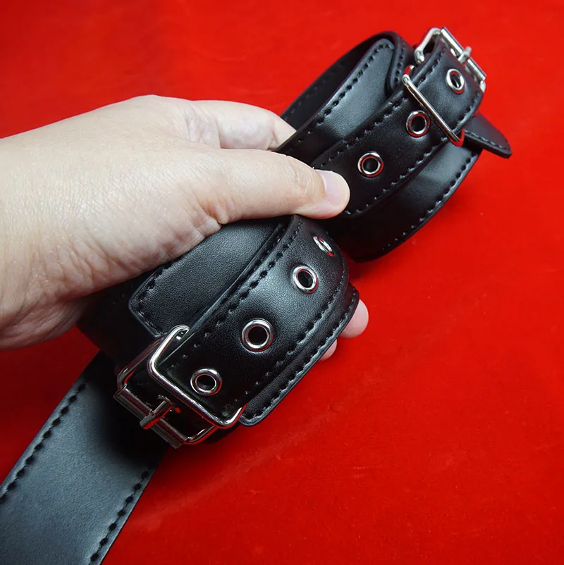 BDSM Neck to Wrist Bondage Restraints,Behind Back Handcuffs&Mouth Ball Gag,Stainless Steel Anal Hook Plug,Sex Toys for Couples thumbnail 2